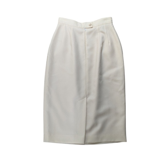 Vintage Nordstrom Women’s Cream Wool Skirt Size 4 - Picture 2 of 4